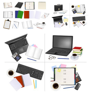 高效办公的视觉基石 办公用品与设备矢量素材指南